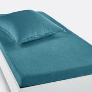 Hoeslaken in gewassen linnen, omslag 30 cm, Linot