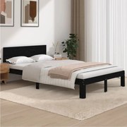 vidaXL Bedframe massief grenenhout zwart 120x200 cm