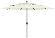 vidaXL Parasol 3-laags met aluminium paal 3,5 m zandkleurig