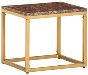 vidaXL Salontafel 40x40x35 cm echt steen met marmeren textuur bruin