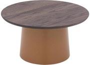 Goossens Excellent Salontafel Uniek rond, hout eiken donker bruin, elegant chic, 70 x 37 x 70 cm