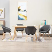 vidaXL Eetkamerstoelen 4 st stof donkergrijs