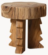 Handgemaakte kruk Carved van teakhout