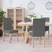 vidaXL Eetkamerstoelen 4 st stof donkergrijs