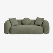 3-zitsbank In Coco Chenille Stof Chenille Groen – Salie - Sklum