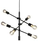 Smart industriële hanglamp zwart incl. 6 WiFi ST64 - Sydney