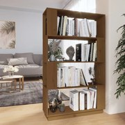 vidaXL Boekenkast/kamerscherm 80x25x132 cm massief hout honingbruin