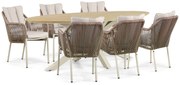 Tuinset 6 personen 220 cm Aluminium/Rope Taupe De Laan Projects