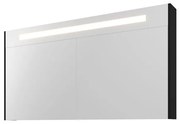 Proline Spiegelkast Premium met geintegreerde LED verlichting, 3 deuren 140x14x74cm Mat zwart 1809556