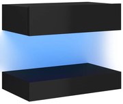 vidaXL Tv-meubel met LED-verlichting 60x35 cm hoogglans zwart