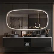 Saniclear Shave Deens ovale spiegel 160x75cm met verlichting, verwarming en vergrootglas