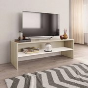 vidaXL Tv-meubel 120x40x40 cm bewerkt hout wit en sonoma eikenkleurig