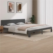 vidaXL Bedframe massief grenenhout grijs 200x200 cm