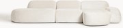 Modulaire teddy-bouclé hoekbank Wolke (4-zits) met chaise longue