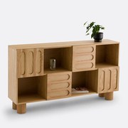 Lage boekenkast in fineereik L165 cm, Cannelo