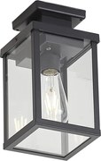 Moderne buiten plafondlamp zwart met bewegings- en schemersensor IP44 - Rotterdam
