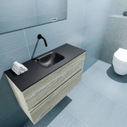 Mondiaz Ada 80cm toiletmeubel light brown grey met wastafel urban midden zonder kraangat