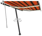 vidaXL Luifel handmatig uittrekbaar met LED 300x250 cm oranje en bruin