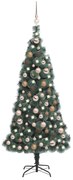 vidaXL Kunstkerstboom met LED's en kerstballen 150 cm PVC en PE groen