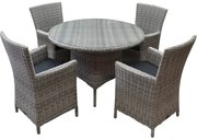 Capri Riccione dining tuinset 110 cm rond 5-delig wit