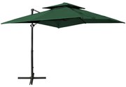 vidaXL Zweefparasol met dubbel dak 250x250 cm groen