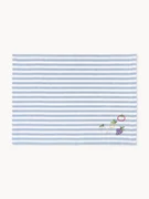 Gestreepte placemats Melony met geborduurde motieven, 2 stuks