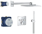 GROHE Grohtherm smartcontrol Regendoucheset Inbouw - hoofddouche vierkant 31cm - handdouche staaf - wandarm - chroom 34804000