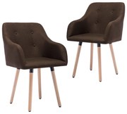 vidaXL Eetkamerstoelen 2 st stof bruin