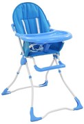 vidaXL Kinderstoel hoog blauw en wit