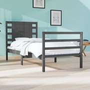 vidaXL Bedframe massief grenenhout grijs 75x190 cm 2FT6 small single