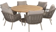 Puglia Saba low dining tuinset 160ØxH69 cm 7 delig latte Taste 4SO