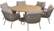 Puglia Saba low dining tuinset 160ØxH69 cm 7 delig latte Taste 4SO