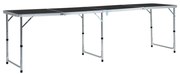 vidaXL Campingtafel inklapbaar 240x60 cm aluminium grijs