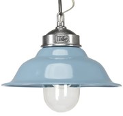 Hanglamp aan ketting Porto Fino aluminium met blauw deksel