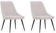 vidaXL Eetkamerstoelen 2 st stof crèmekleurig