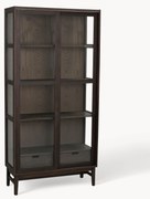 Eikenhouten vitrinekast Hazelton met schuifdeuren