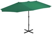 vidaXL Parasol met aluminium paal 460x270 cm groen