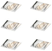 Set van 6 Inbouwspot wit GU10 AR70 trimless - Oneon GU10 Binnenverlichting Lamp