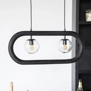 By-Boo Eris Zwarte Hanglamp Ovaal Hout