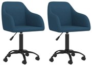 vidaXL Eetkamerstoelen draaibaar 2 st fluweel blauw