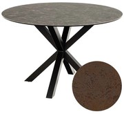 Ronde Eettafel Bruin Keramiek - 119 X 119cm.