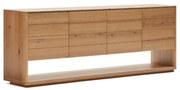 Kave Home Alguema Eiken Dressoir Met Deuren En Open Vak 200 Cm - 200x40x74cm.