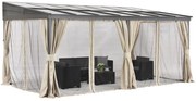 Aluminium terrasoverkapping 4 x 6 m Tarragona Premium Garden Point beige
