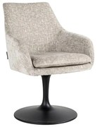 Richmond Interiors Marlon Eetkamerstoel Met Ronde Trompet Voet Pearl Beige