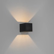 Moderne wandlamp zwart met lichteffect - Transfer