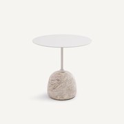 Marmeren en ijzeren metalen bijzettafel Ø45 cm Balastro