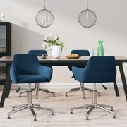 vidaXL Eetkamerstoelen draaibaar 4 st fluweel blauw