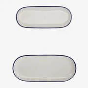 Set Van 2 Ronilena Gres Trays Wit Gardenia - Blauw Ken - Sklum