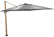 Garden Impressions Hawaii Big Pole zweefparasol 350x350 cm - frame teak look - doek donker grijs