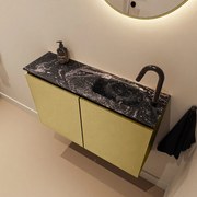 Mondiaz Ture DLux toiletmeubel 80cm oro met wastafel lava rechts met kraangat